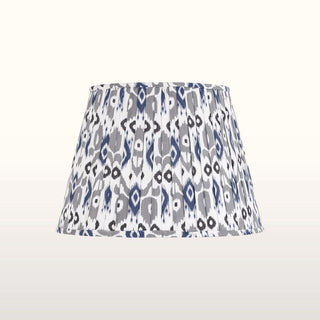 Wood Floor Lamp | Blue & Grey Pleated Lampshade in Lighting from Oriana B www.orianab.com