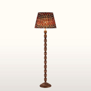 Wood Floor Lamp | Red & Blue Pleated Lampshade in Lighting from Oriana B www.orianab.com