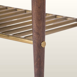 Wooden Bench with Rack | Green Velvet in Furniture from Oriana B www.orianab.com