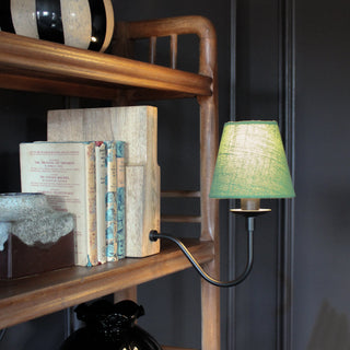 Wooden Bookshelf Lamp with Green Shade in Lighting from Oriana B www.orianab.com