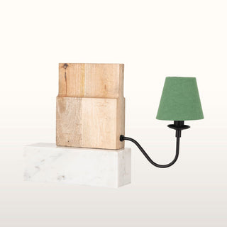 Wooden Bookshelf Lamp with Green Shade in Lighting from Oriana B www.orianab.com