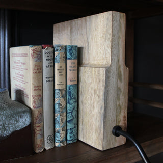 Wooden Bookshelf Lamp with Green Shade in Lighting from Oriana B www.orianab.com