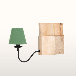 Wooden Bookshelf Lamp with Green Shade in Lighting from Oriana B www.orianab.com