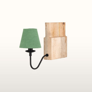 Wooden Bookshelf Lamp with Green Shade in Lighting from Oriana B www.orianab.com