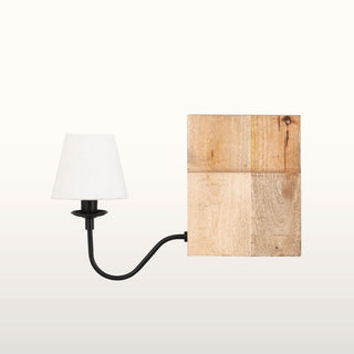 Wooden Bookshelf Lamp with White Shade in Lighting from Oriana B www.orianab.com