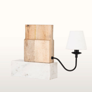 Wooden Bookshelf Lamp with White Shade in Lighting from Oriana B www.orianab.com