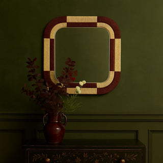 Woven Frame Mirror | Burgundy in Mirrors from Oriana B www.orianab.com