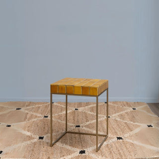 Yellow Ceramic Tiled Side Table in Archived from Oriana B www.orianab.com