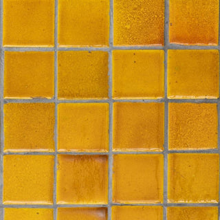 Yellow Ceramic Tiled Side Table in Archived from Oriana B www.orianab.com