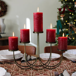 5 Arm Candlestick for Pillar Candles in Christmas from Oriana B. www.orianab.com