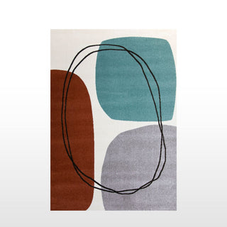 Abstract Pattern Rug | Blue & Brown | 3 Sizes in Homewares from Oriana B. www.orianab.com