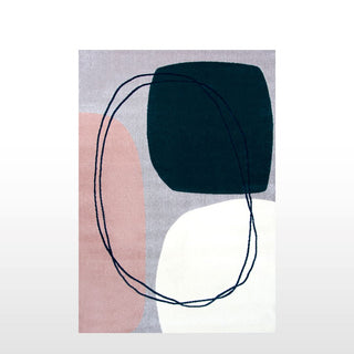 Abstract Pattern Rug | Pink & Grey | 3 Sizes in Homewares from Oriana B. www.orianab.com