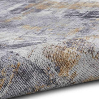 Abstract Rug | Grey & Warm Ochre in Homewares from Oriana B www.orianab.com