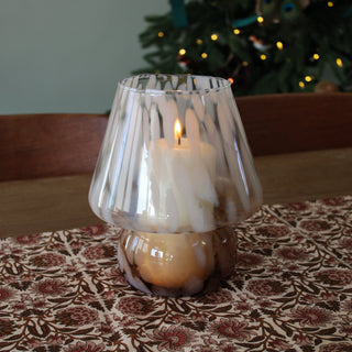 Amber Marble Effect Mushroom Hurricane in Candles & Holders from Oriana B. www.orianab.com