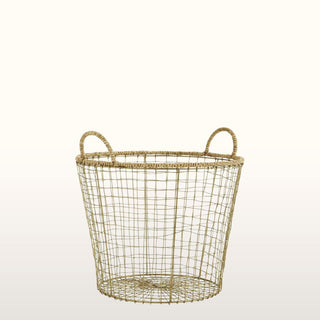Antique Brass Wire Basket with Jute in Archived from Oriana B www.orianab.com