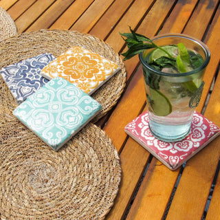 Antique Victorian Tile Coasters | Set of 4 in Homewares from Oriana B www.orianab.com