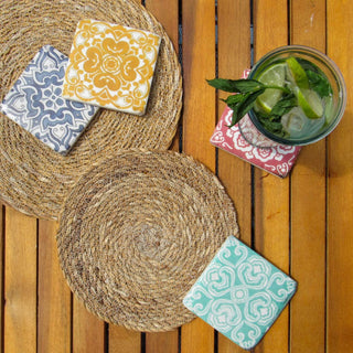 Antique Victorian Tile Coasters | Set of 4 in Homewares from Oriana B www.orianab.com