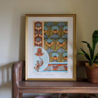 Art Nouveau Print with Gold Frame | 40x30 in Homewares from Oriana B www.orianab.com
