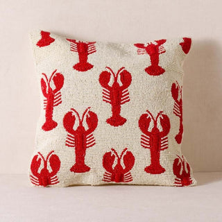 Beaded Lobster Cushion | 35x35 in Homewares from Oriana B www.orianab.com