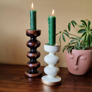 Beige Candleholder | 2 RingsOriana BHomewares