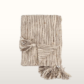 Beige Textured Throw | Cotton Blend in Archived from Oriana B www.orianab.com