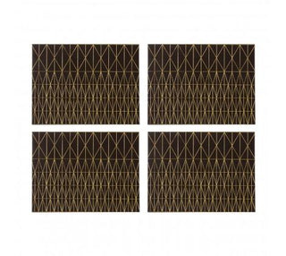 Black and Gold Placemats | Set of 4 in Homewares from Oriana B www.orianab.com