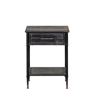Black Antique Metal Bedside Table in Archived from Oriana B www.orianab.com