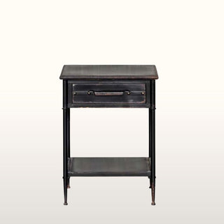 Black Antique Metal Bedside Table in Archived from Oriana B www.orianab.com