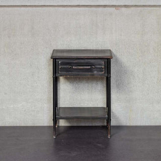 Black Antique Metal Bedside Table in Archived from Oriana B www.orianab.com