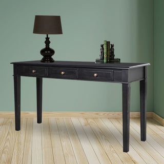 Black Console Table with 3 DrawersOriana BFurniture