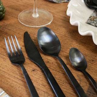 Black Cutlery Set | Set of 16 in Homewares from Oriana B. www.orianab.com