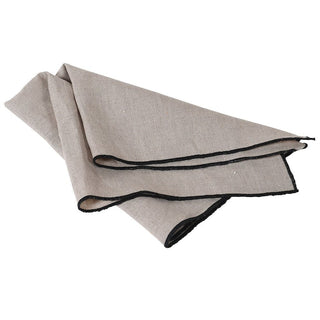 Black Edge Linen Napkins | Set of 4 in Homewares from Oriana B www.orianab.com
