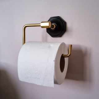 Black & Gold Toilet Roll Holder in Archived from Oriana B www.orianab.com