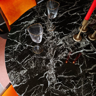 Black Marble Effect Tulip Dining Table in Furniture from Oriana B www.orianab.com