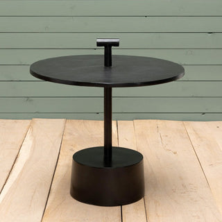 Black Metal Handle Side Table | DISCONTINUED in Archived from Oriana B www.orianab.com