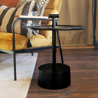 Black Metal Handle Side Table | DISCONTINUED in Archived from Oriana B www.orianab.com