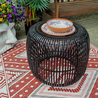 Black Rattan Stool in Archived from Oriana B www.orianab.com