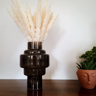 Black Smoked Glass Vase | 2 Sizes in Homewares from Oriana B www.orianab.com