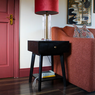 Black Table with Single Drawer in Archived from Oriana B www.orianab.com