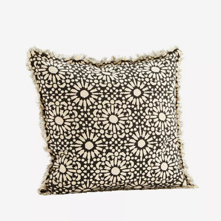 Black & White Pattern Fringed Cushion | 50 x 50Oriana BHomewares