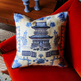 Blue & White Feather Cushion | Irish Homewares Shop Oriana BOriana BCushions
