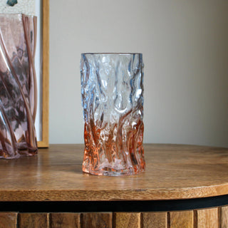 Blue & Orange Ombre Textured Vase in Archived from Oriana B www.orianab.com