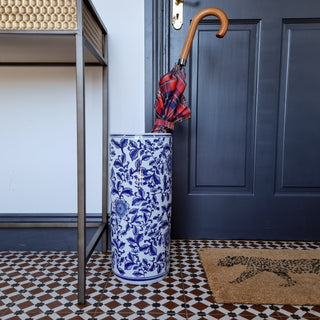 Blue & White Ceramic Umbrella Stand in Archived from Oriana B www.orianab.com