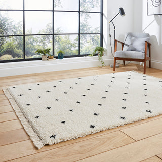 Boho Soft Pile Rug | Black & White | 2 Sizes in Homewares from Oriana B www.orianab.com
