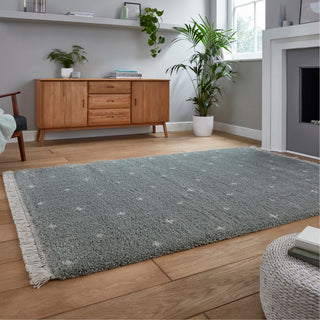 Boho Soft Pile Rug | Dusky Green | 2 Sizes in Homewares from Oriana B www.orianab.com