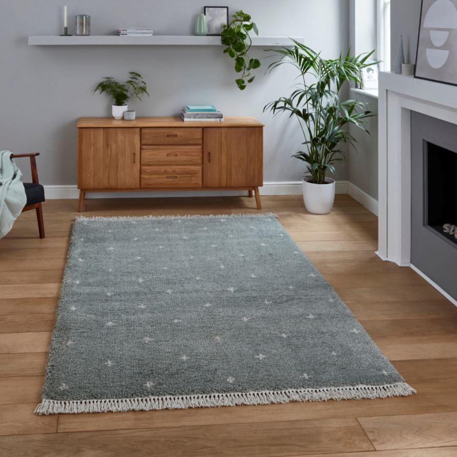 Boho Soft Pile Rug | Dusky Green | 2 Sizes – Oriana B