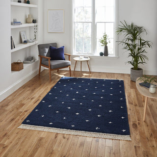Boho Soft Pile Rug | Navy | 2 Sizes in Homewares from Oriana B www.orianab.com
