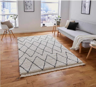 Boho White & Black Rug | 4 sizes available in Archived from Oriana B www.orianab.com