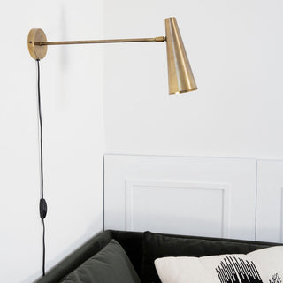 Brass Cone Wall Lamp in Archived from Oriana B www.orianab.com