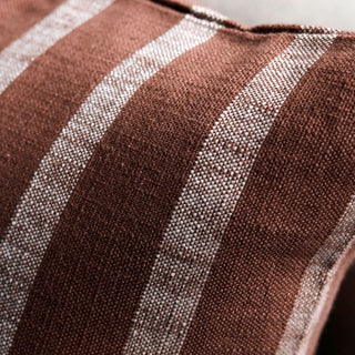 Brown Striped Cushion | 50x50 in Homewares from Oriana B www.orianab.com